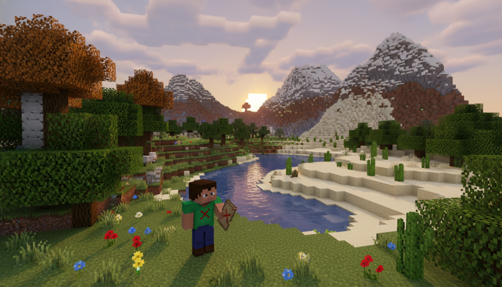 Exploração de biomas no Minecraft