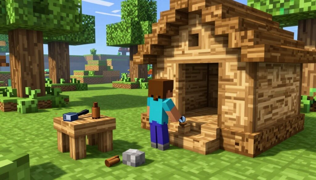 construir casa no Minecraft survival