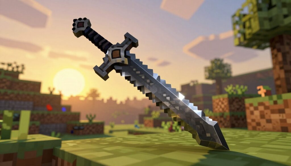 Espada de Netherite no Minecraft Espada de Netherite no Minecraft