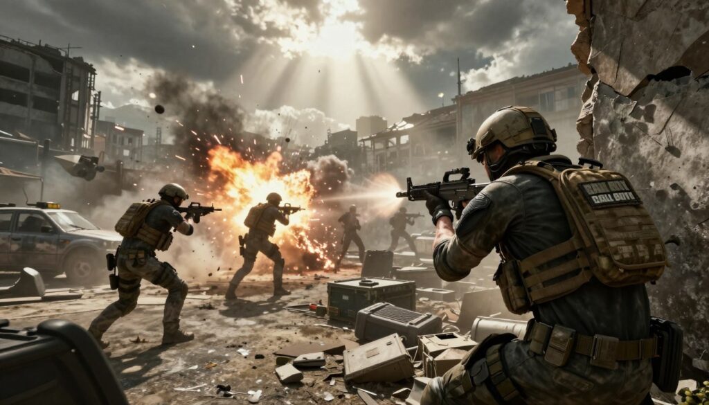 ação frenética em mapas de Call of Duty