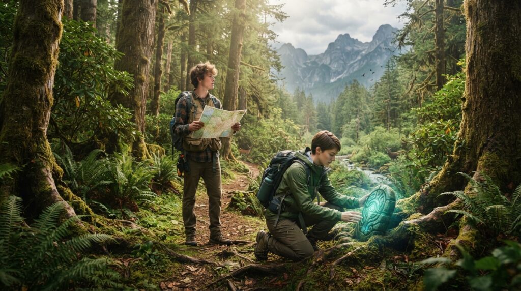 Sam e John em uma cena de exploração